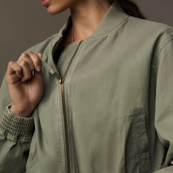 Anthropologie Pilcro Canvas Cropped Bomber Jacket - Picture 3 of 16